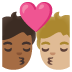 🧑🏾‍❤️‍💋‍🧑🏼 kiss: person, person, medium-dark skin tone, medium-light skin tone display on Google